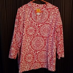 Ruby Rd Casual top with beaded neck